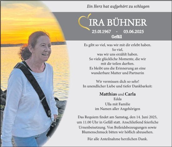 Anzeige von Ira Bühner von MGO