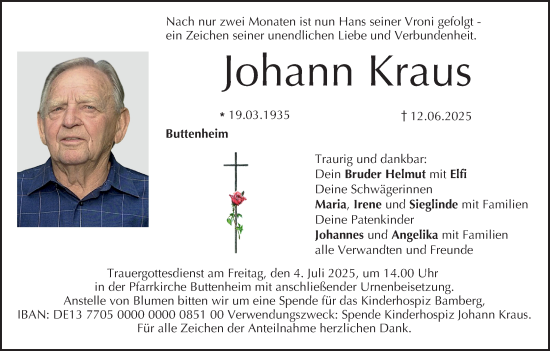 Anzeige von Johann Kraus von MGO