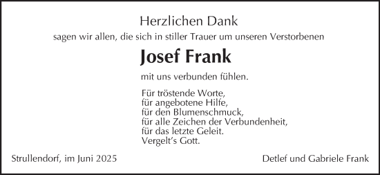 Anzeige von Josef Frank von MGO