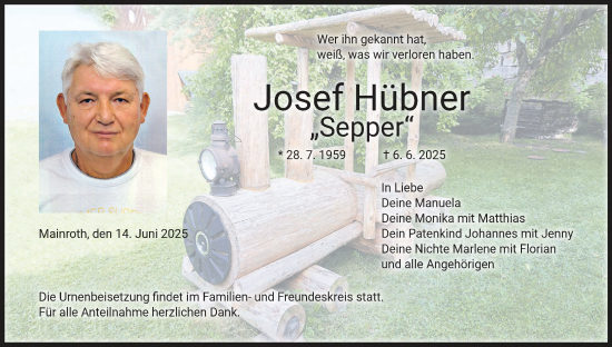Anzeige von Josef Hübner von MGO