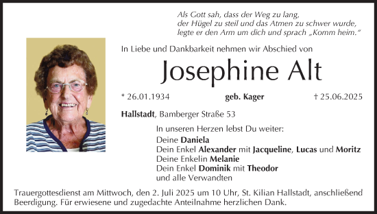 Anzeige von Josephine Alt von MGO