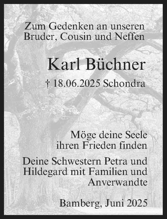 Anzeige von Karl Büchner von MGO