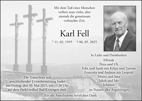 Anzeige von Karl Fell von MGO