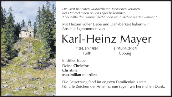 Anzeige von Karl-Heinz Mayer von MGO