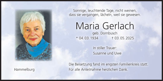 Anzeige von Maria Gerlach von MGO