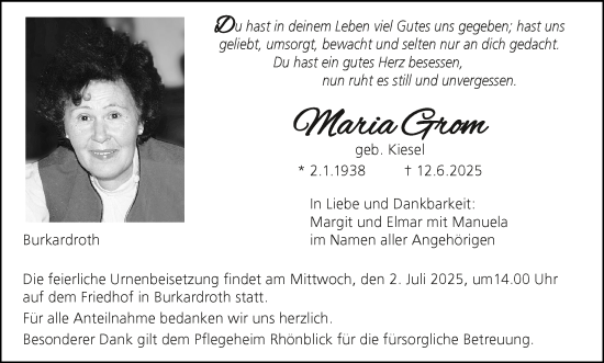 Anzeige von Maria Grom von MGO