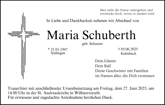 Anzeige von Maria Schuberth von MGO