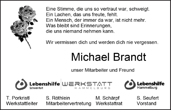 Anzeige von Michael Brandt von MGO