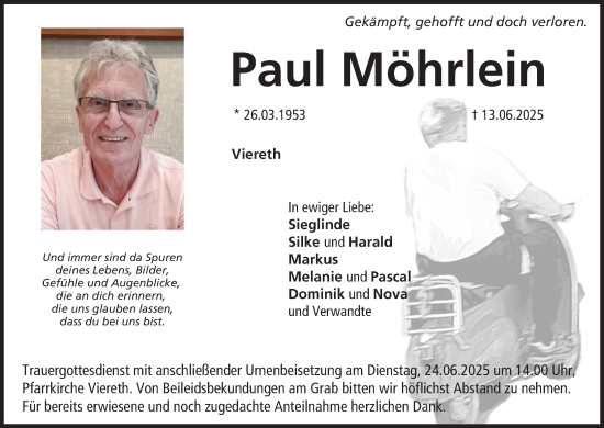 Anzeige von Paul Möhrlein von MGO