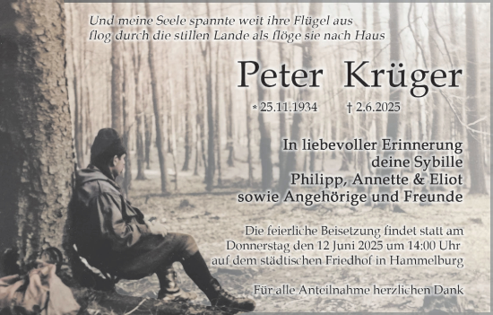 Anzeige von Peter Krüger von MGO