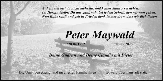 Anzeige von Peter Maywald von MGO
