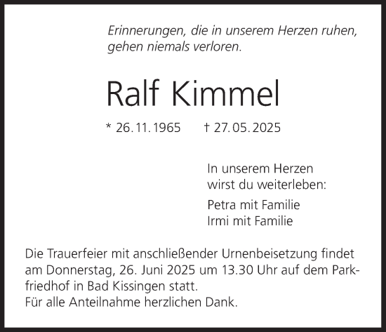 Anzeige von Ralf Kimmel von MGO