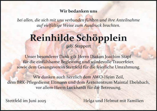 Anzeige von Reinhilde Schöpplein von MGO