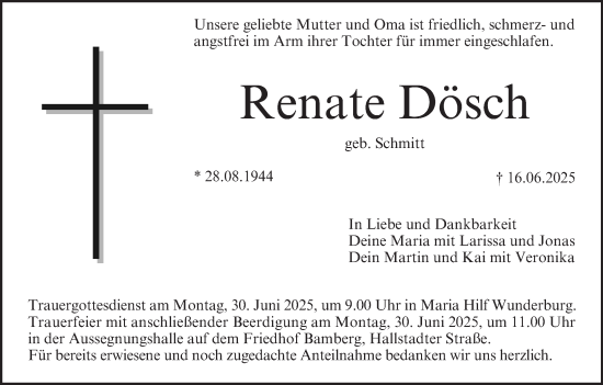 Anzeige von Renate Dösch von MGO