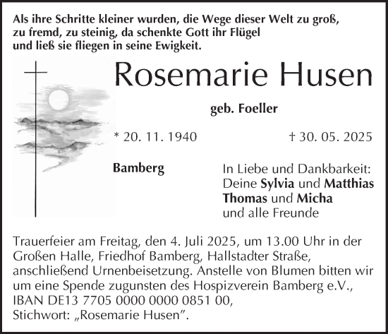 Anzeige von Rosemarie Husen von MGO
