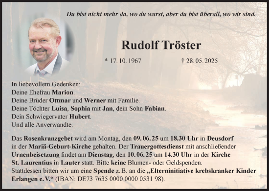Anzeige von Rudolf Tröster von MGO