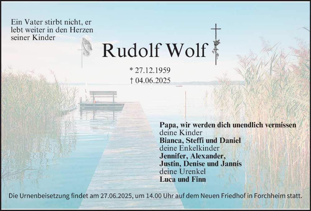  Traueranzeige für Rudolf Wolf vom 25.06.2025 aus MGO