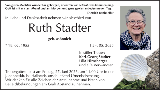 Anzeige von Ruth Stadter von MGO