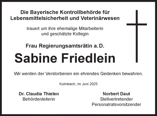 Anzeige von Sabine Friedlein von MGO
