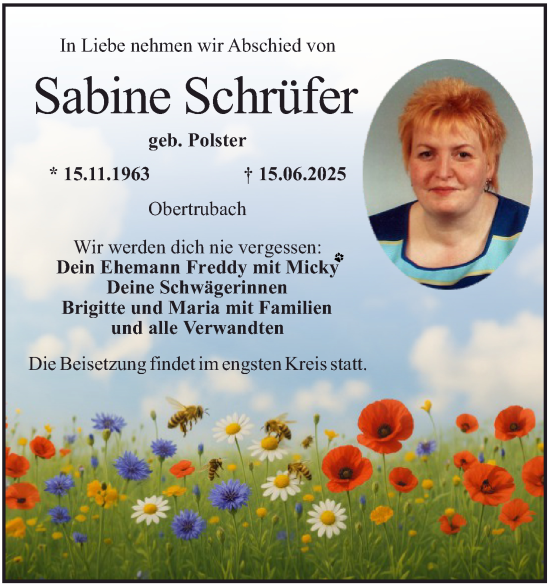 Anzeige von Sabine Schrüfer von MGO
