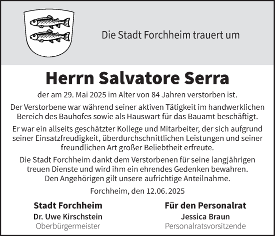 Anzeige von Salvatore Serra von MGO