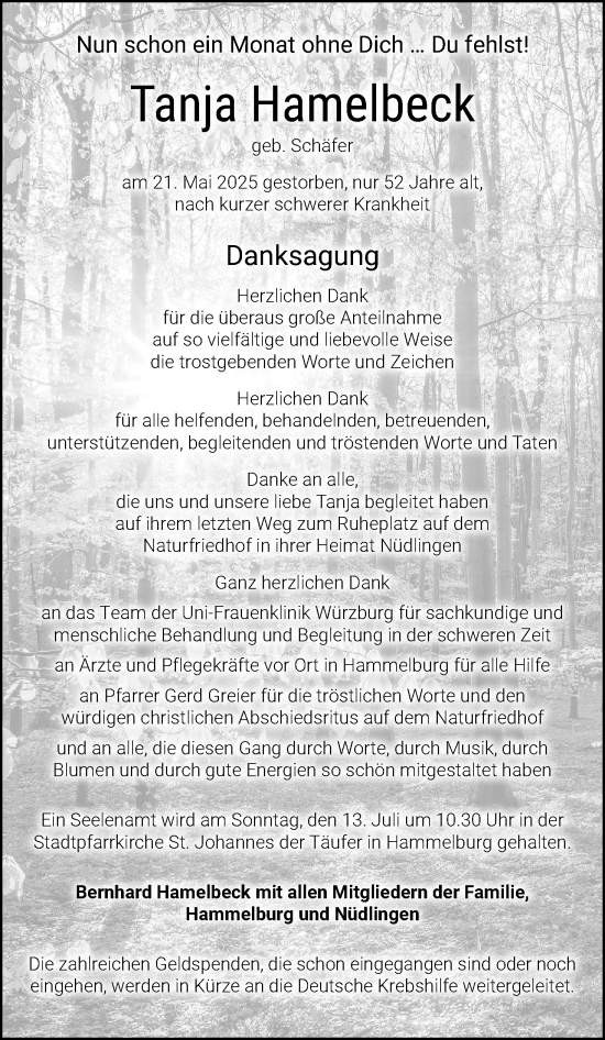 Anzeige von Tanja Hamelbeck von MGO