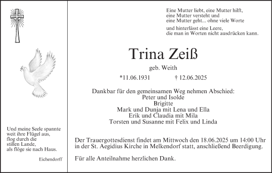 Anzeige von Trina Zeiß von MGO