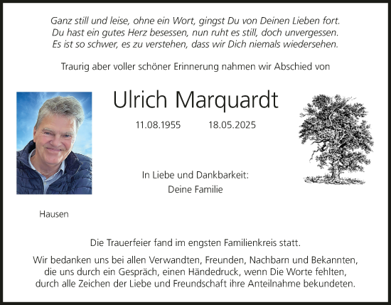 Anzeige von Ulrich Marquardt von MGO