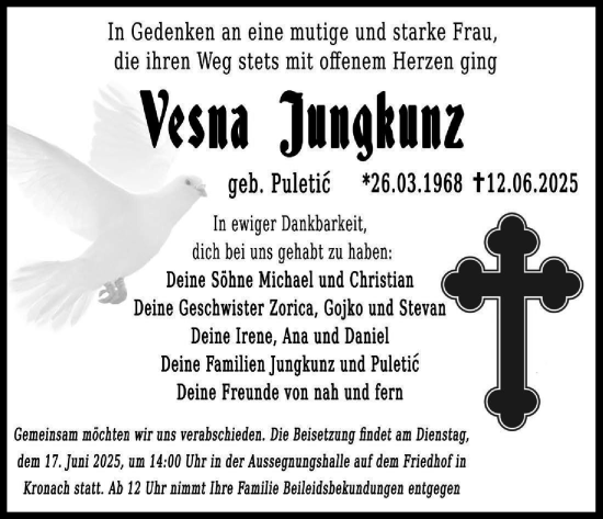 Anzeige von Vesna Jungkunz von MGO