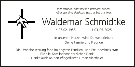 Anzeige von Waldemar Schmidtke von MGO