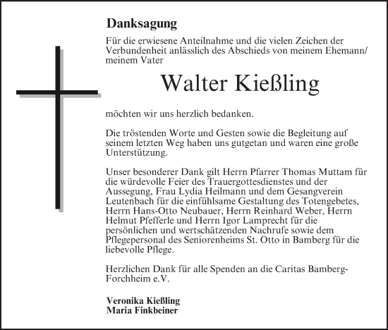 Anzeige von Walter Kießling von MGO