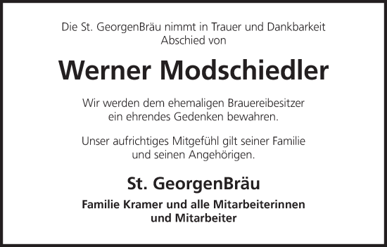 Anzeige von Werner Modschiedler von MGO