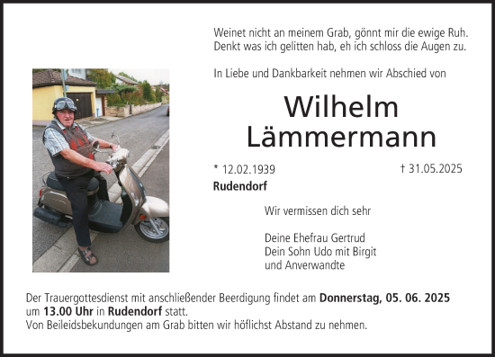 Anzeige von Wilhelm Lämmermann von MGO