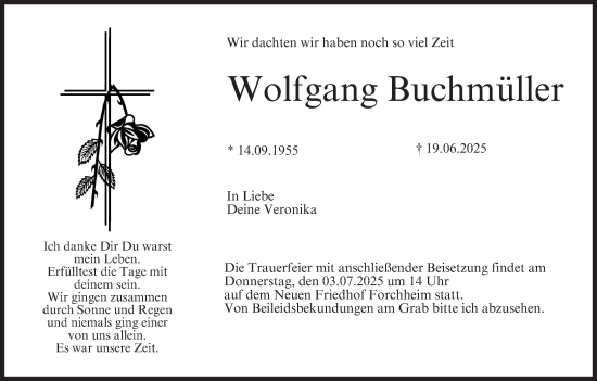Anzeige von Wolfgang Buchmüller von MGO