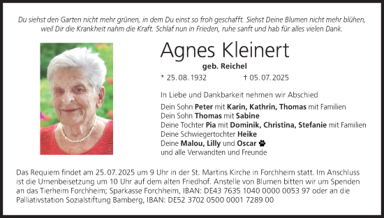 Anzeige von Agnes Kleinert von MGO