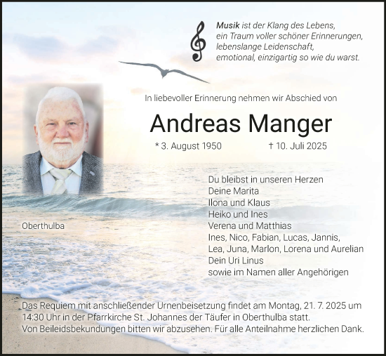 Anzeige von Andreas Manger von MGO