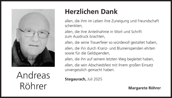 Anzeige von Andreas Röhrer von MGO