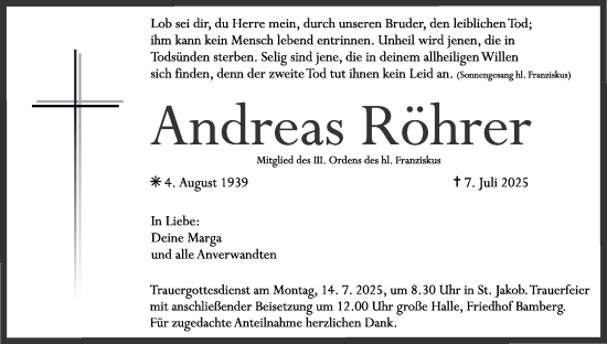Anzeige von Andreas Röhrer von MGO