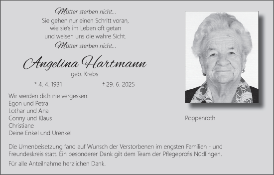 Anzeige von Angelina Hartmann von MGO