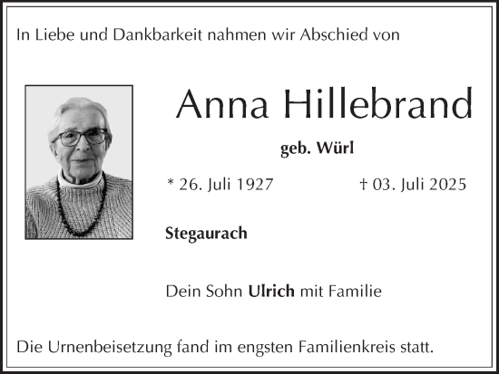 Anzeige von Anna Hillebrand von MGO