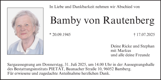Anzeige von Bamby von Rautenberg von MGO