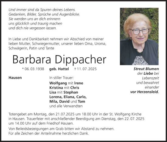 Anzeige von Barbara Dippacher von MGO