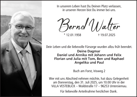 Anzeige von Bernd Walter von MGO