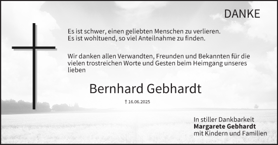 Anzeige von Bernhard Gebhardt von MGO