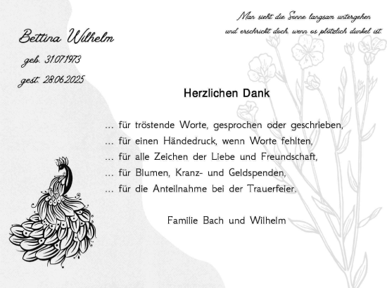 Anzeige von Bettina Wilhelm von MGO