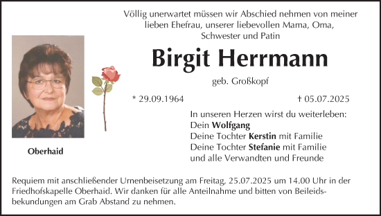 Anzeige von Birgit Herrmann von MGO