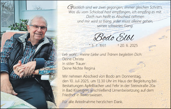 Anzeige von Bodo Elbl von MGO