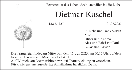 Anzeige von Dietmar Kaschel von MGO