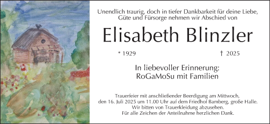 Anzeige von Elisabeth Blinzler von MGO