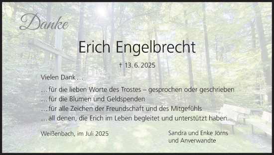 Anzeige von Erich Engelbrecht von MGO